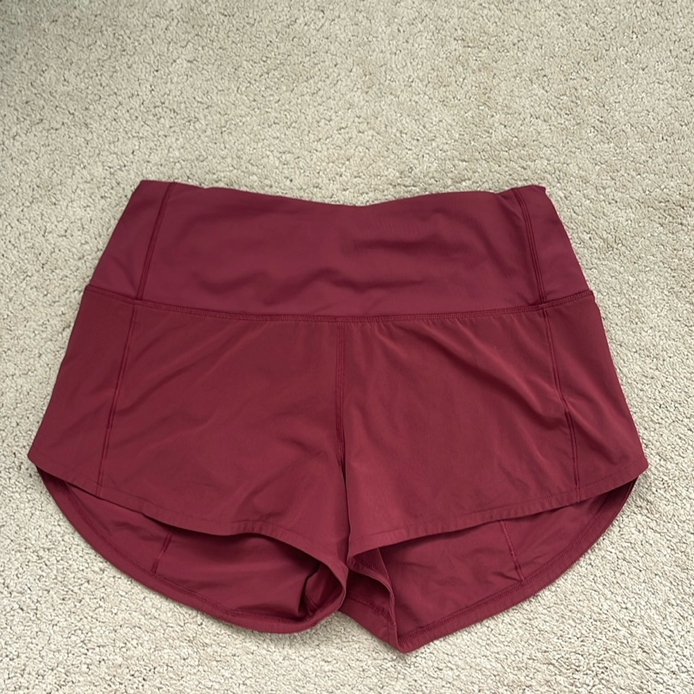 lululemon size 4 high rise speed up shorts